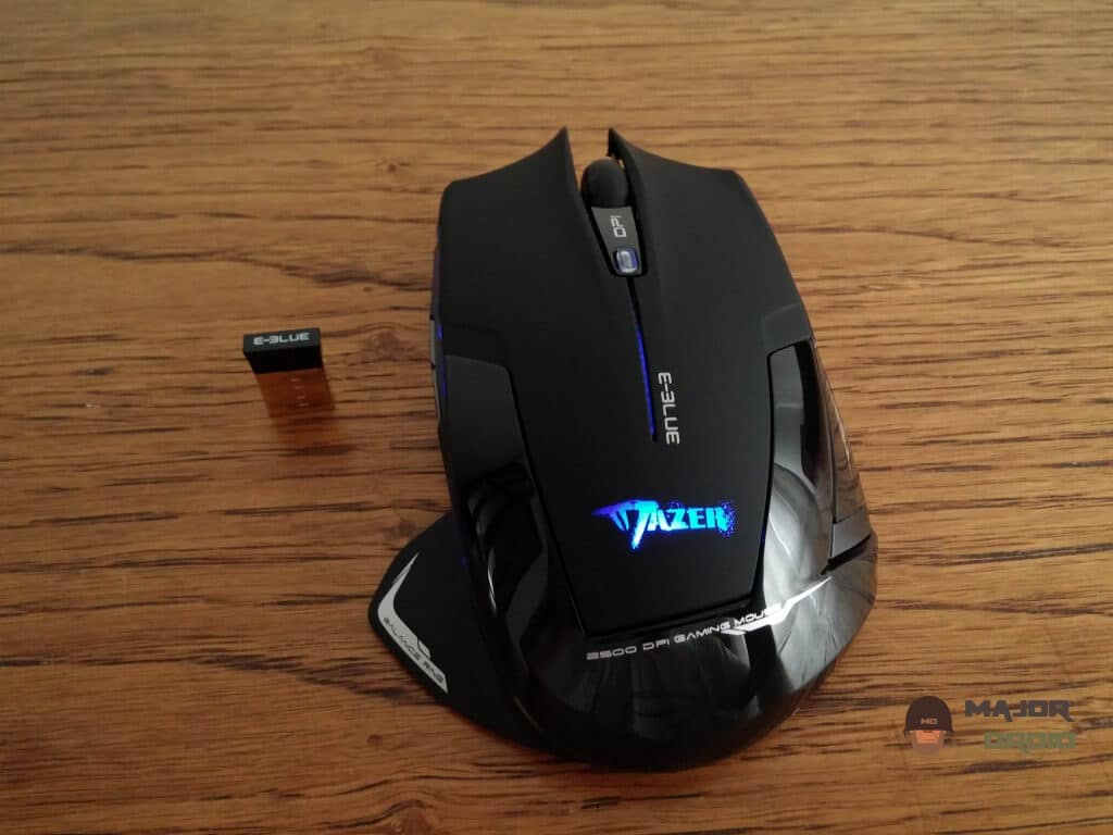 E-Blue gaming mouse from close