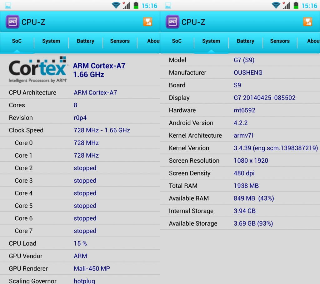 iocean G7 cpu-z