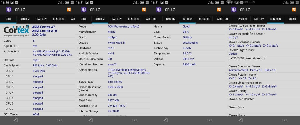 Meizu MX4 Pro (cpu-z)