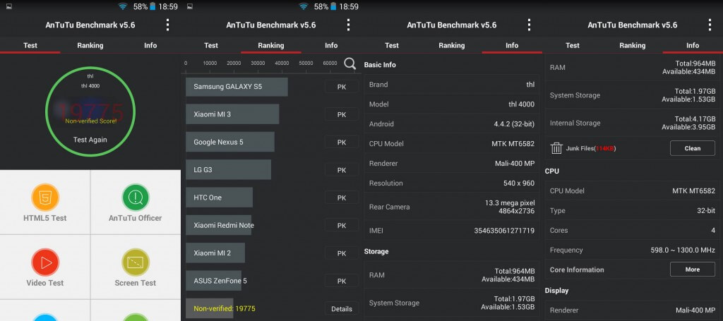 THL 4000 antutu benchmark