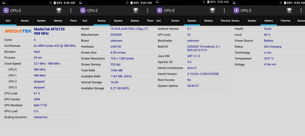 cpu-z doogee t6