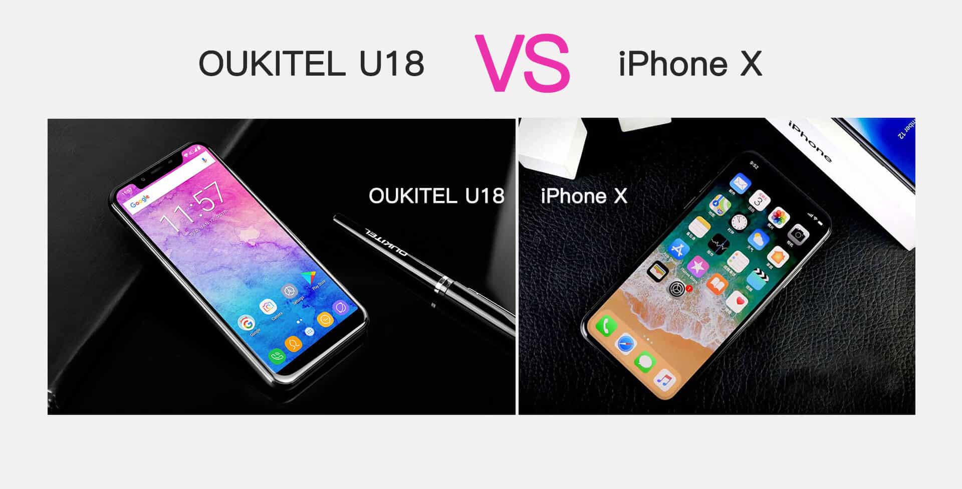OUKITEL U18 VS iPhone X