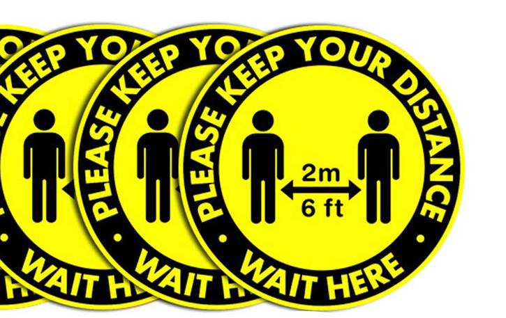 6 ft distance sticker for the floor