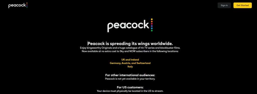 peacock official site